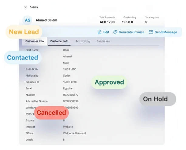 Patient history CRM