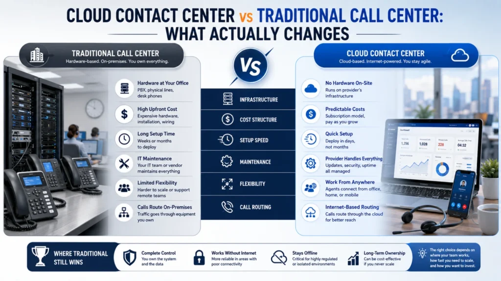 cloud contact center traditional call center
